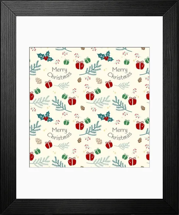 Framed Print : Christmas seamless pattern on light cream background for gift wrapping paper, digital scrapbook etc Framed Print : Christmas seamless pattern on light cream background for gift wrapping paper, digital scrapbook etc