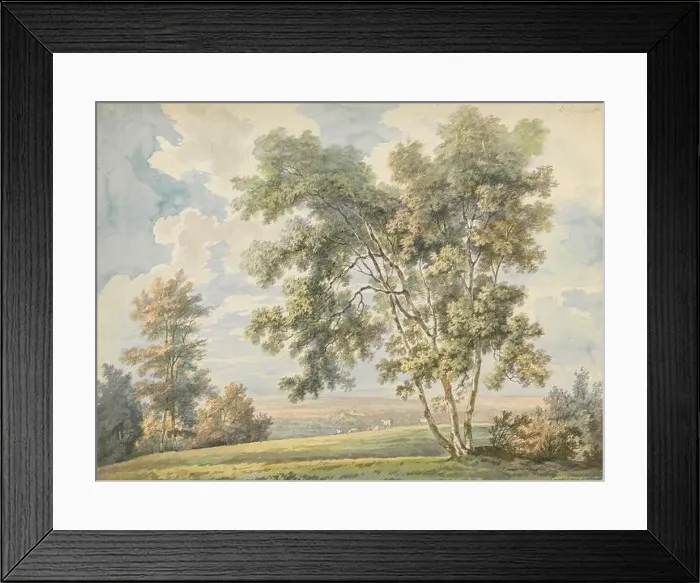Framed Print : Landscape with Trees and Sheep (Park Landscape with Sheep) Framed Print : Landscape with Trees and Sheep (Park Landscape with Sheep)