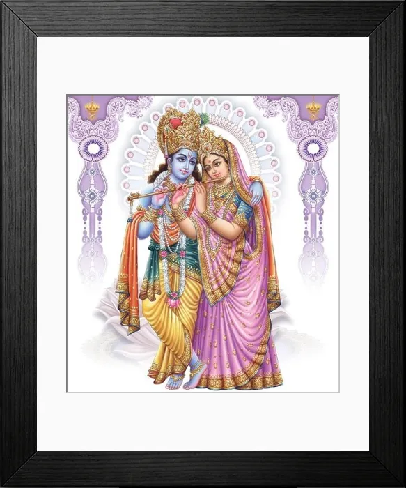 Framed Print : God Radhakrishna, Indian Lord Krishna, Indian Mythological Image of Radhakrishna