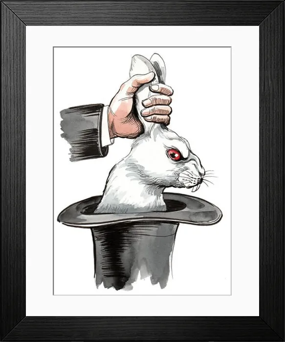 Framed Print : Magician and mad rabbit Framed Print : Magician and mad rabbit
