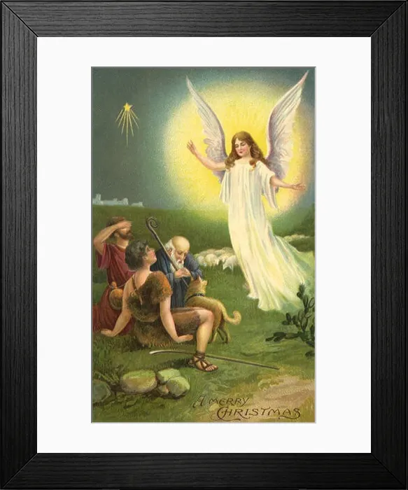 Framed Print : Angel and Shepherd Trio Framed Print : Angel and Shepherd Trio