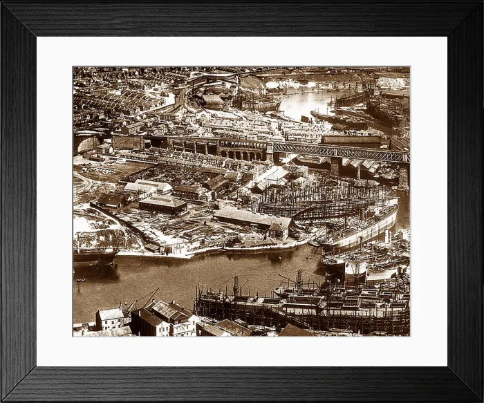 Framed Print : Sunderland ship yards probably 1920s Framed Print : Sunderland ship yards probably 1920s