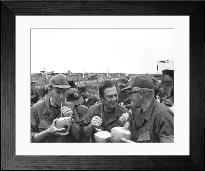 Framed Print : Pausing for refreshments during their visit to Huu Thanh Framed Print : Pausing for refreshments during their visit to Huu Thanh