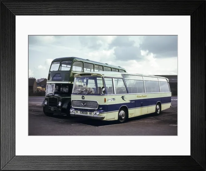 Framed Print : Scotland, UK - 1973: Vintage image of buses operating in 1973 Framed Print : Scotland, UK - 1973: Vintage image of buses operating in 1973