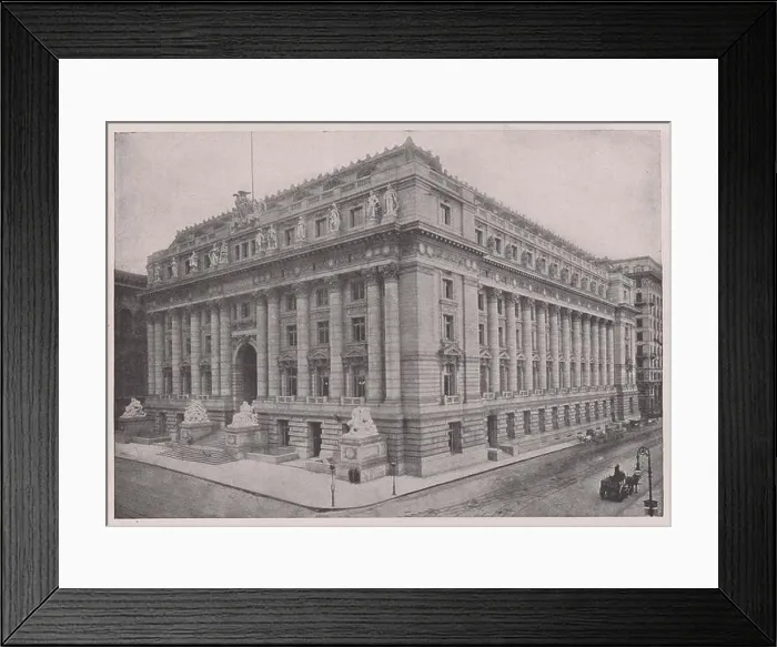 Framed Print : United States Custom house. Occupying a square block at the foot of Broadway Framed Print : United States Custom house. Occupying a square block at the foot of Broadway