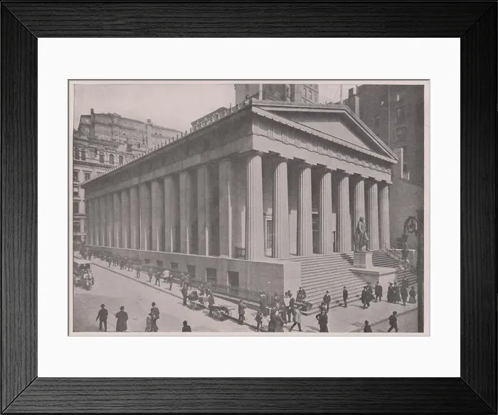 Framed Print : United States Sub-Treasury. Corner wall and Broad Streets Framed Print : United States Sub-Treasury. Corner wall and Broad Streets
