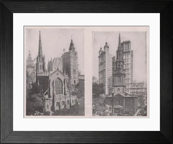 Framed Print : Trinity Church, at Broadway, facing wall Street Framed Print : Trinity Church, at Broadway, facing wall Street