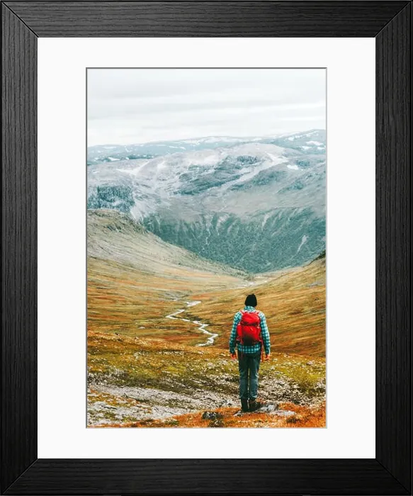 Framed Print : Man hiking trek in mountains with backpack Travel healthy lifestyle concept active weekend summer vacations Framed Print : Man hiking trek in mountains with backpack Travel healthy lifestyle concept active weekend summer vacations