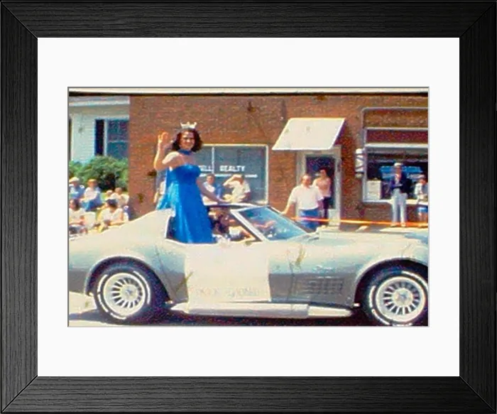 Framed Print : Parade in early 1970s in North Carolina Small Town. Cheerleaders and great vintage cars Framed Print : Parade in early 1970s in North Carolina Small Town. Cheerleaders and great vintage cars