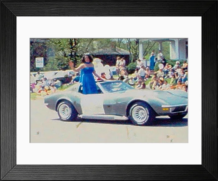 Framed Print : Parade in early 1970s in North Carolina Small Town. Cheerleaders and great vintage cars Framed Print : Parade in early 1970s in North Carolina Small Town. Cheerleaders and great vintage cars