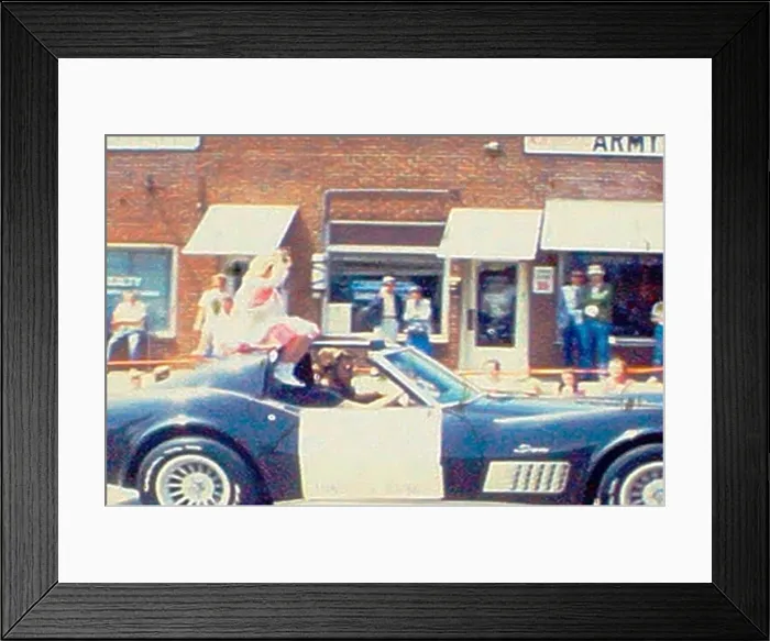 Framed Print : Parade in early 1970s in North Carolina Small Town. Cheerleaders and great vintage cars Framed Print : Parade in early 1970s in North Carolina Small Town. Cheerleaders and great vintage cars