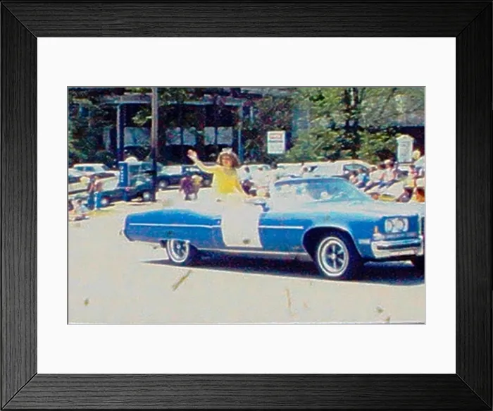 Framed Print : Parade in early 1970s in North Carolina Small Town. Cheerleaders and great vintage cars Framed Print : Parade in early 1970s in North Carolina Small Town. Cheerleaders and great vintage cars
