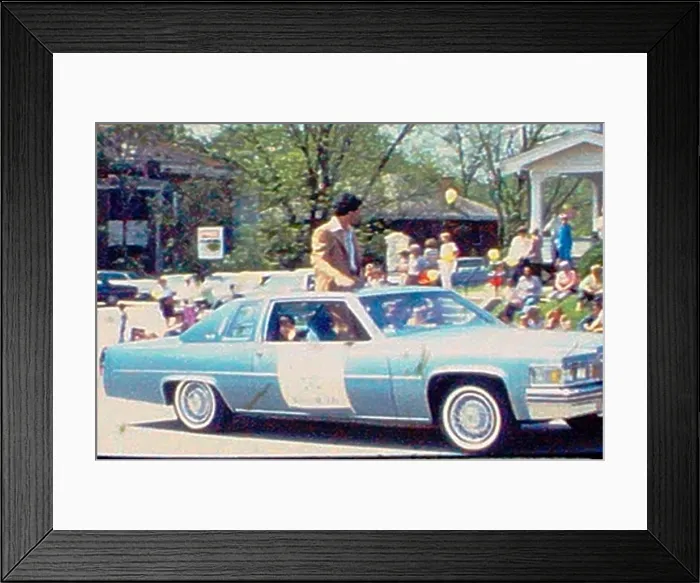 Framed Print : Parade in early 1970s in North Carolina Small Town. Cheerleaders and great vintage cars Framed Print : Parade in early 1970s in North Carolina Small Town. Cheerleaders and great vintage cars
