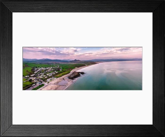 Framed Print : The Skyline of Criccieth and beach after sunset, Wales, UK Framed Print : The Skyline of Criccieth and beach after sunset, Wales, UK