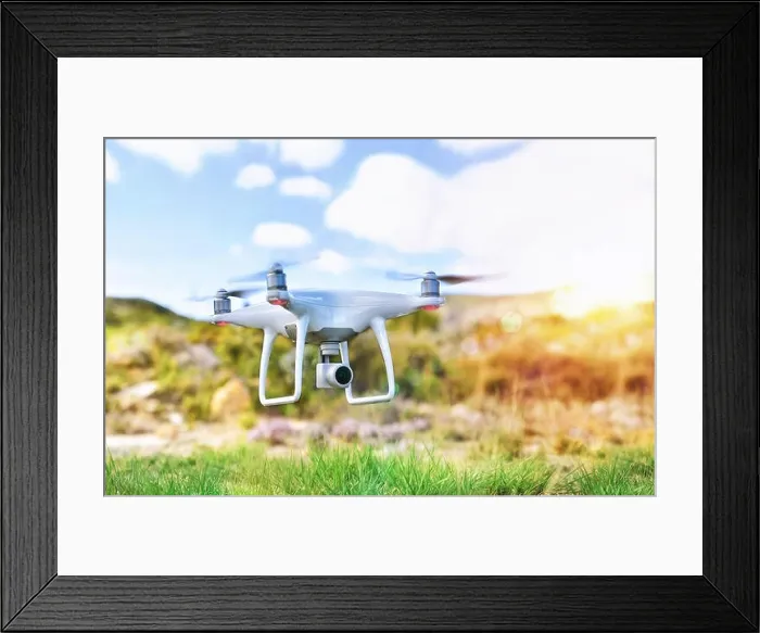 Framed Print : Drone remote control with camera for photo and video recording and remote control fpv flying Framed Print : Drone remote control with camera for photo and video recording and remote control fpv flying