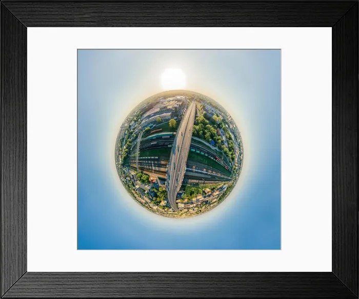 Framed Print : City Riga Bridge and train road drone sphere 360 vr view Framed Print : City Riga Bridge and train road drone sphere 360 vr view