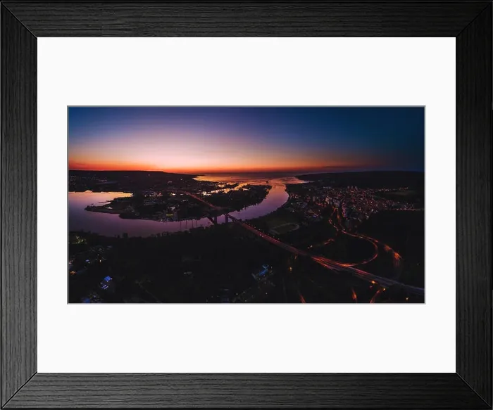 Framed Print : Aerial panorama drone view of Asparuhov bridge and Varna city, Bulgaria Framed Print : Aerial panorama drone view of Asparuhov bridge and Varna city, Bulgaria