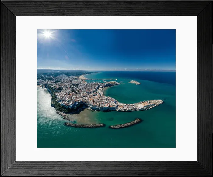 Framed Print : Vieste Apulia City Sea Coastline blue in Italy Drone 360 vr Framed Print : Vieste Apulia City Sea Coastline blue in Italy Drone 360 vr