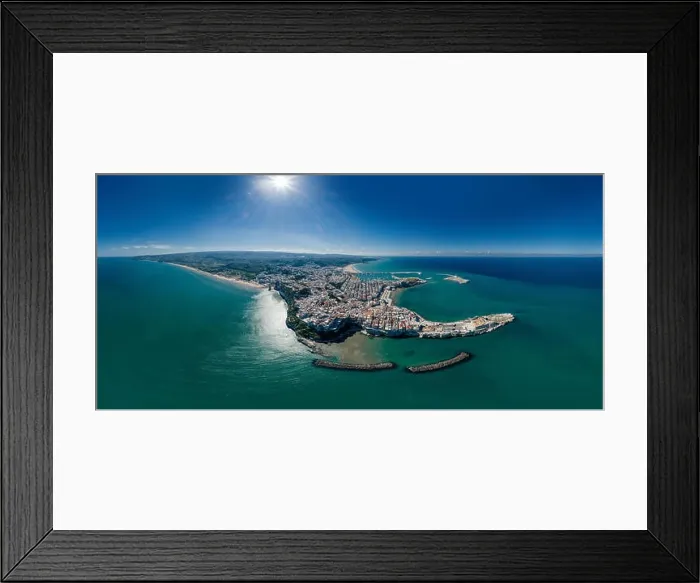 Framed Print : Vieste Apulia City Sea Coastline blue in Italy Drone 360 vr Framed Print : Vieste Apulia City Sea Coastline blue in Italy Drone 360 vr