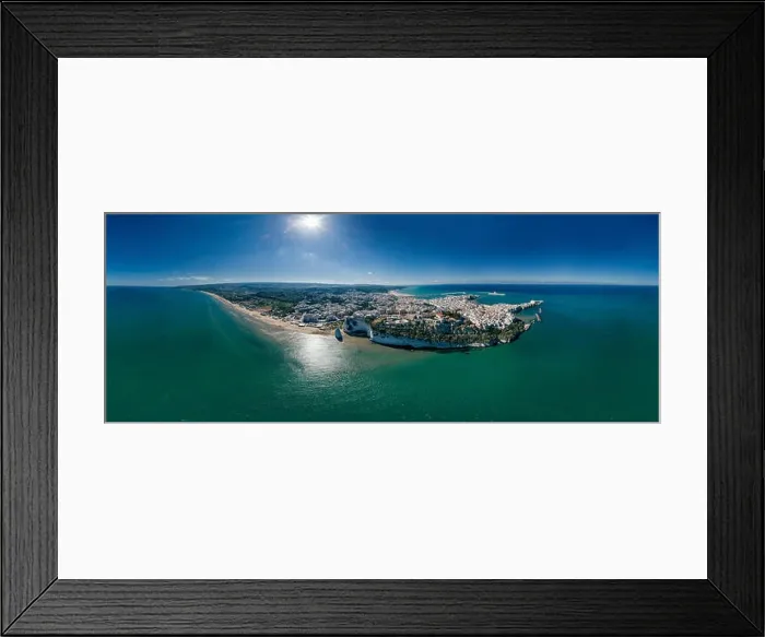Framed Print : Vieste Apulia City Sea Coastline blue in Italy Drone 360 vr Framed Print : Vieste Apulia City Sea Coastline blue in Italy Drone 360 vr