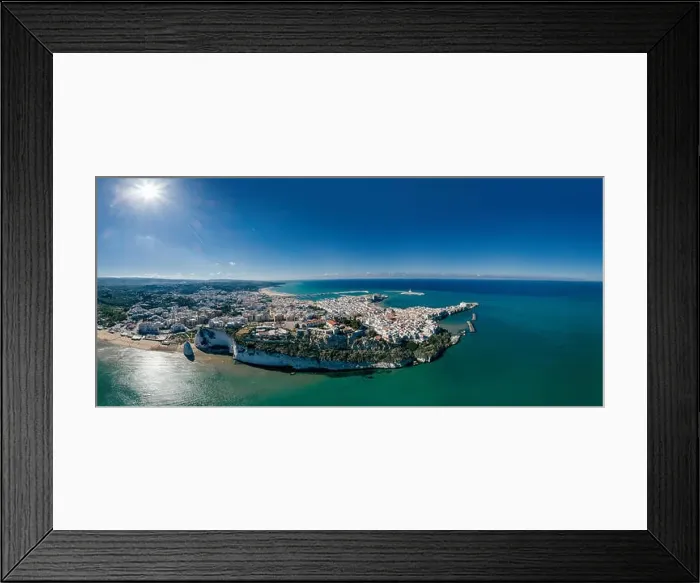 Framed Print : Vieste Apulia City Sea Coastline blue in Italy Drone 360 vr Framed Print : Vieste Apulia City Sea Coastline blue in Italy Drone 360 vr