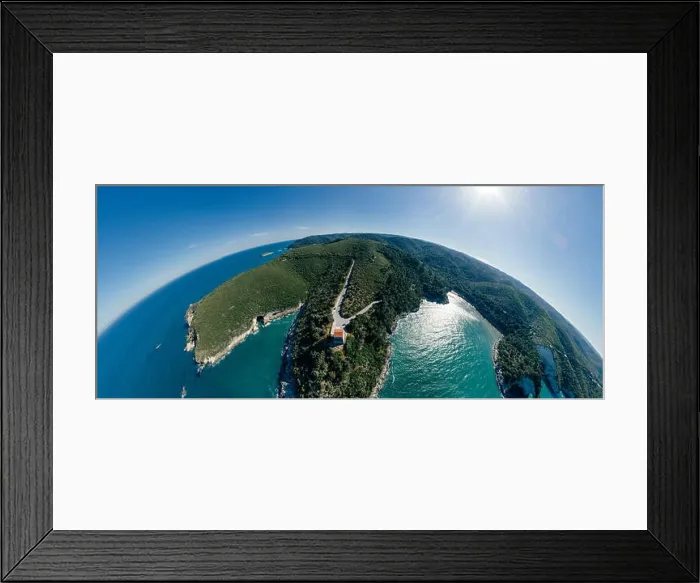 Framed Print : Vieste Apulia City Sea Coastline blue in Italy Drone 360 vr Framed Print : Vieste Apulia City Sea Coastline blue in Italy Drone 360 vr