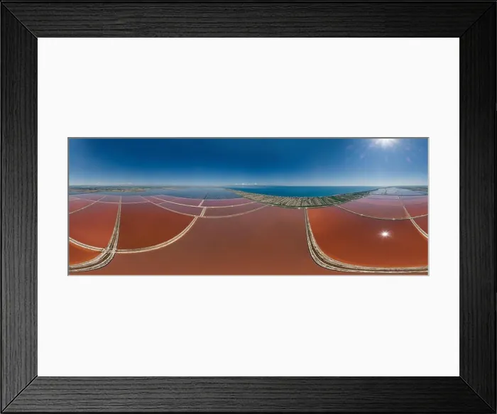 Framed Print : The saltpan Saline stretches Margherita di Savoia Apulia City Sea Coastline sed water in Italy Drone 360 vr Framed Print : The saltpan Saline stretches Margherita di Savoia Apulia City Sea Coastline sed water in Italy Drone 360 vr
