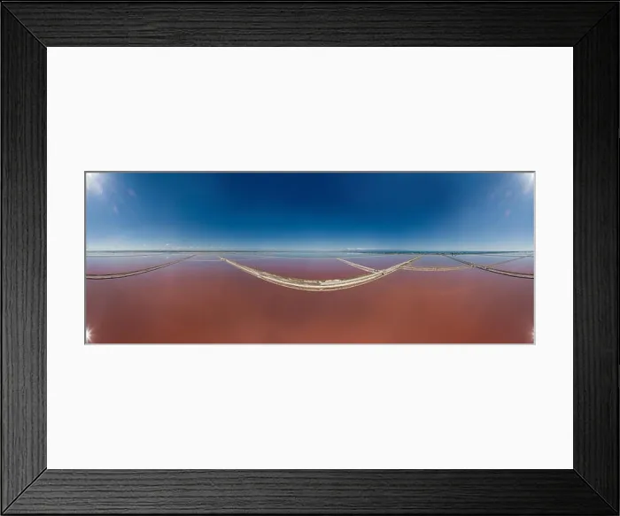 Framed Print : The saltpan Saline stretches Margherita di Savoia Apulia City Sea Coastline sed water in Italy Drone 360 vr Framed Print : The saltpan Saline stretches Margherita di Savoia Apulia City Sea Coastline sed water in Italy Drone 360 vr