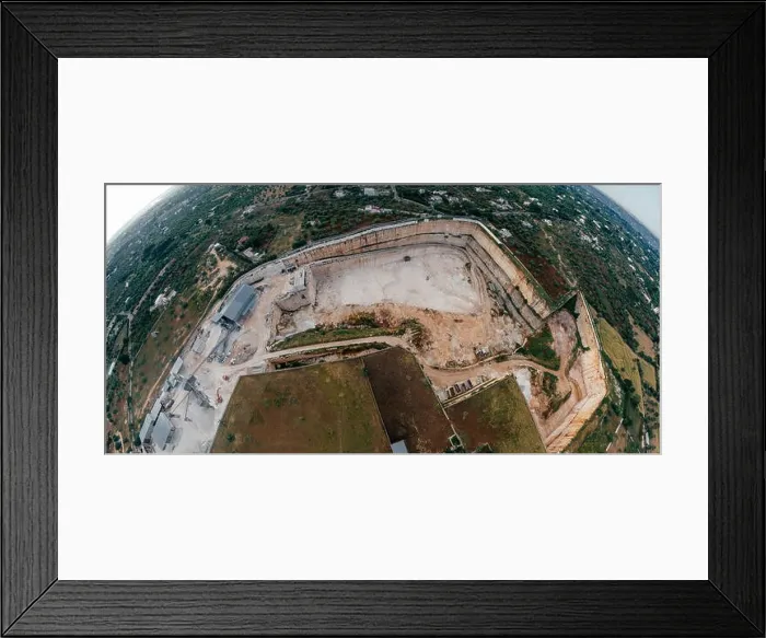Framed Print : Stone and Sand Quarry Cava Italy Drone 360 vr Framed Print : Stone and Sand Quarry Cava Italy Drone 360 vr