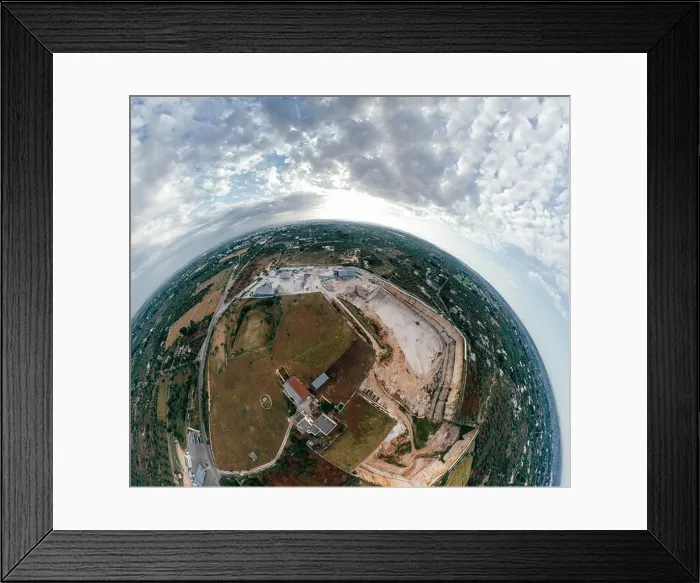 Framed Print : Stone and Sand Quarry Cava Italy Drone 360 vr Framed Print : Stone and Sand Quarry Cava Italy Drone 360 vr