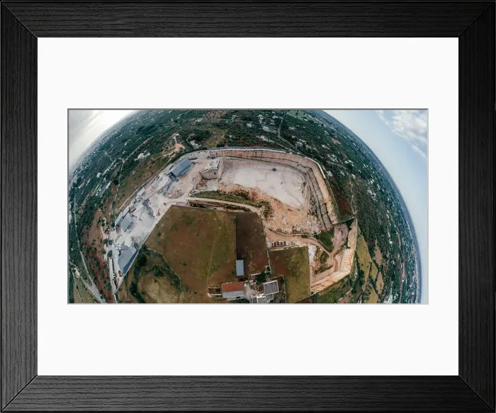 Framed Print : Stone and Sand Quarry Cava Italy Drone 360 vr Framed Print : Stone and Sand Quarry Cava Italy Drone 360 vr