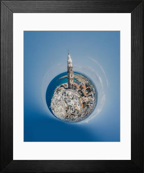 Framed Print : Old Church Monopoli Apulia City near the Sea Coastline blue in Italy Drone 360 vr Framed Print : Old Church Monopoli Apulia City near the Sea Coastline blue in Italy Drone 360 vr