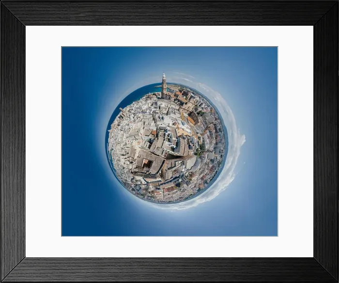 Framed Print : Monopoli Apulia City near the Sea Coastline blue in Italy Drone 360 vr Framed Print : Monopoli Apulia City near the Sea Coastline blue in Italy Drone 360 vr