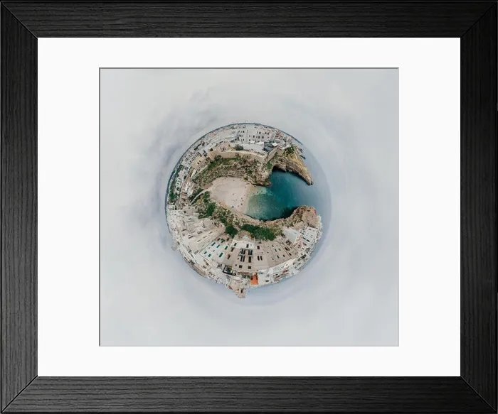 Framed Print : Old white city near blue the Sea Polignano Apulia Coastline blue in Italy Drone 360 vr Framed Print : Old white city near blue the Sea Polignano Apulia Coastline blue in Italy Drone 360 vr