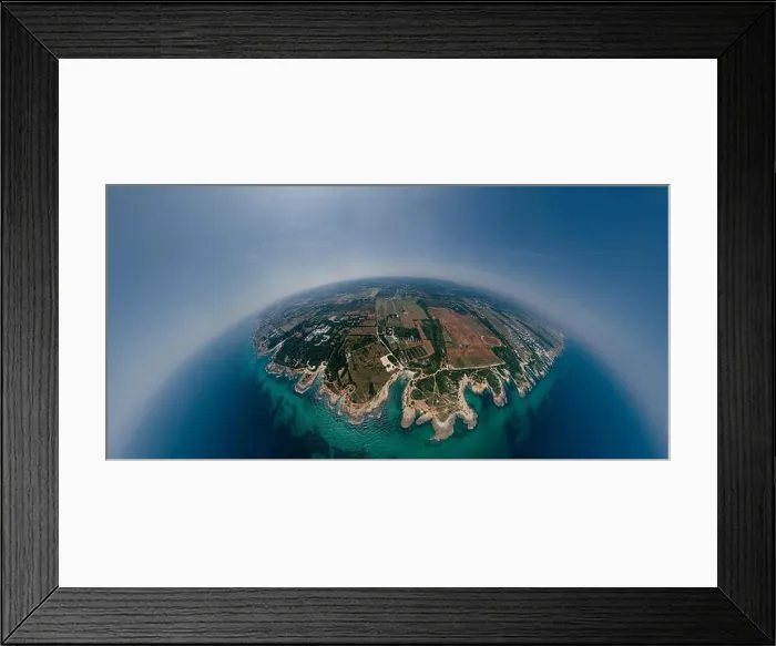Framed Print : Apulia Italy blue Sea summer Coastline Drone 360 vr Framed Print : Apulia Italy blue Sea summer Coastline Drone 360 vr