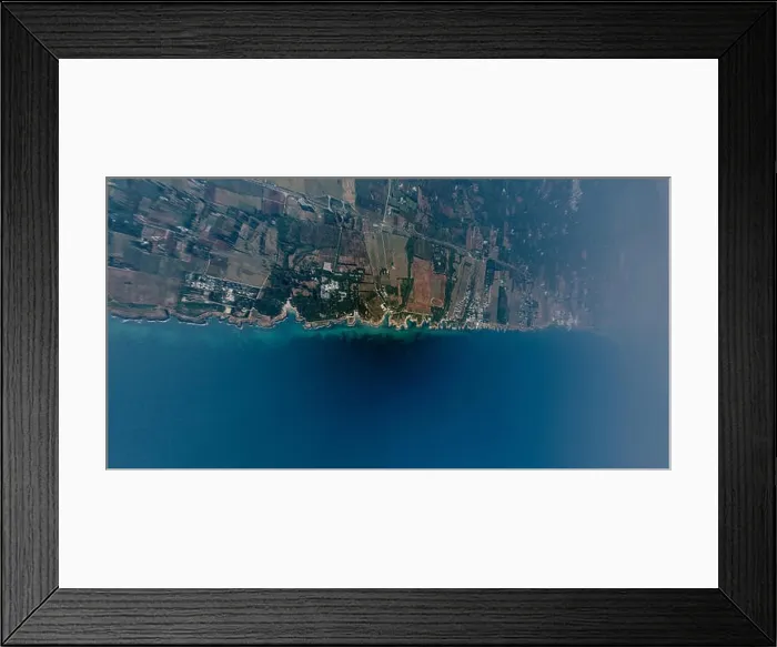 Framed Print : Apulia Italy blue Sea summer Coastline Drone 360 vr Framed Print : Apulia Italy blue Sea summer Coastline Drone 360 vr