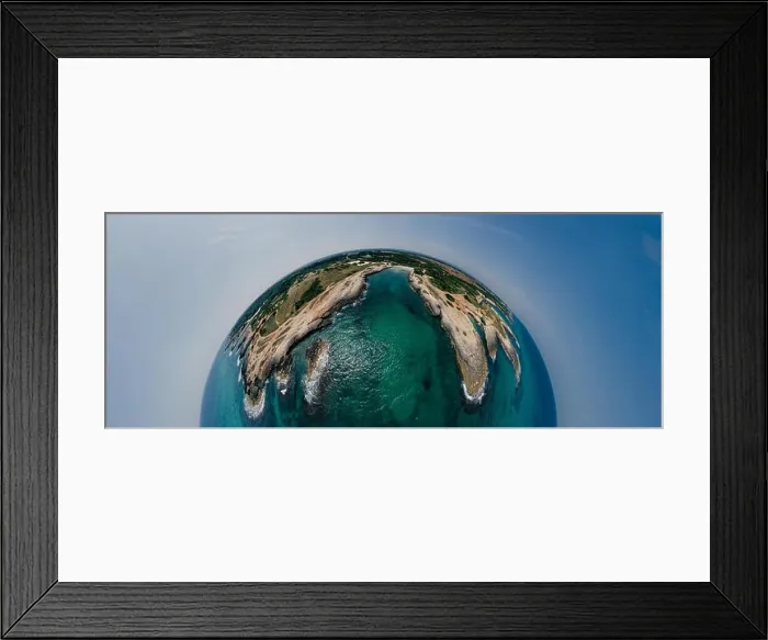 Framed Print : Apulia Italy blue Sea summer Coastline Drone 360 vr Framed Print : Apulia Italy blue Sea summer Coastline Drone 360 vr