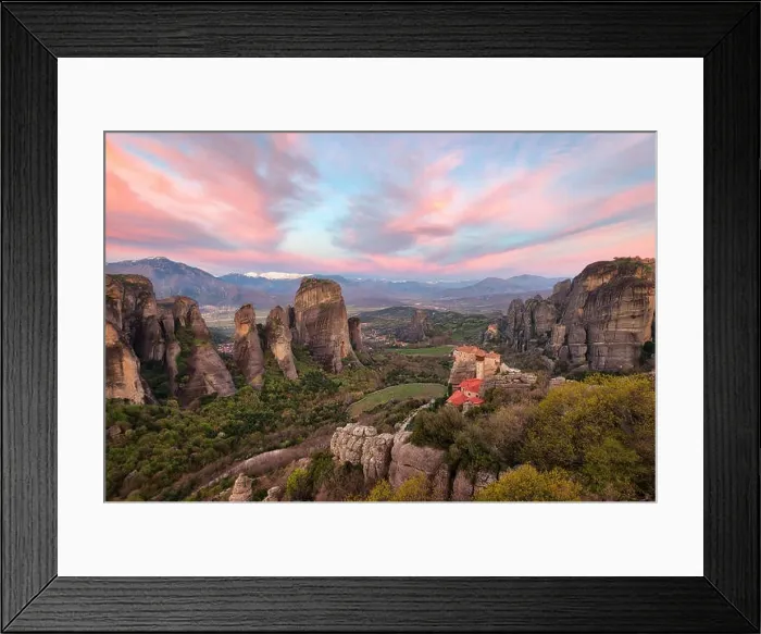 Framed Print : Monastery in Meteora, Northern Greece in Spring 2018