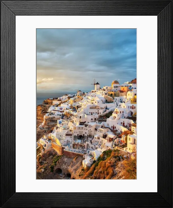 Framed Print : Santorini, Greek Island in the Aegean taken in April 2018