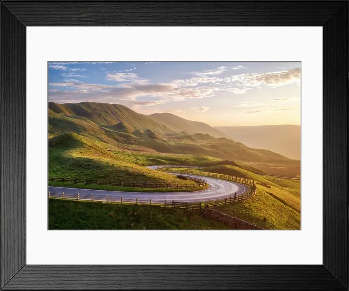 Framed Print : Sunset over Winnats Pass in Peak District United Kingdom Framed Print : Sunset over Winnats Pass in Peak District United Kingdom