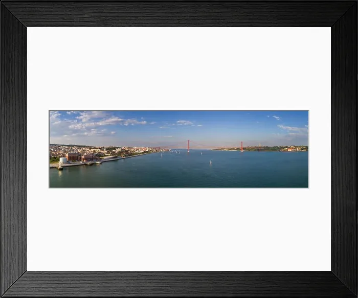 Framed Print : Aerial panoramic view of the city of Lisbon with sail boats on the Tagus River and the 25 of April Bridge Framed Print : Aerial panoramic view of the city of Lisbon with sail boats on the Tagus River and the 25 of April Bridge