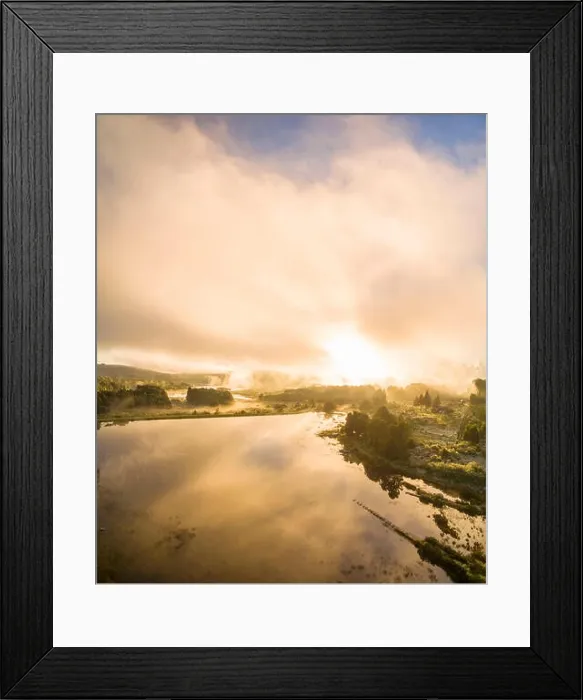 Framed Print : The sun rises over the Connemara lakes in Zimbabwe's Eastern Highlands Framed Print : The sun rises over the Connemara lakes in Zimbabwe's Eastern Highlands