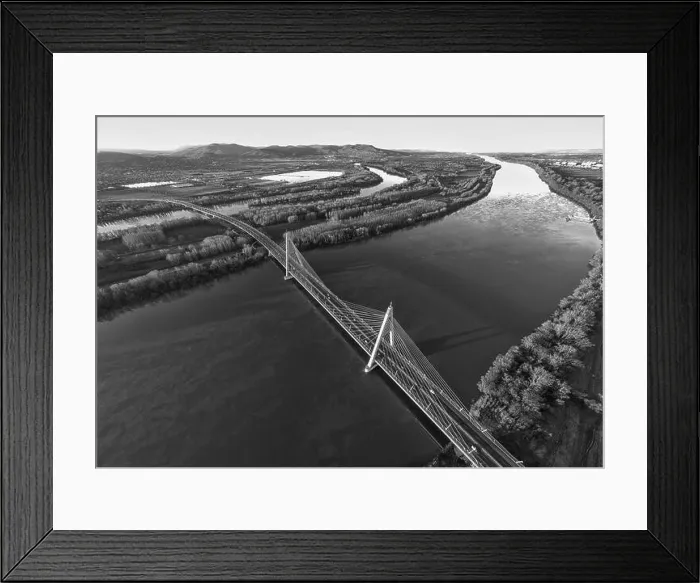 Framed Print : Aerial photo of Megyeri bridge in Budapest, Hungary Framed Print : Aerial photo of Megyeri bridge in Budapest, Hungary