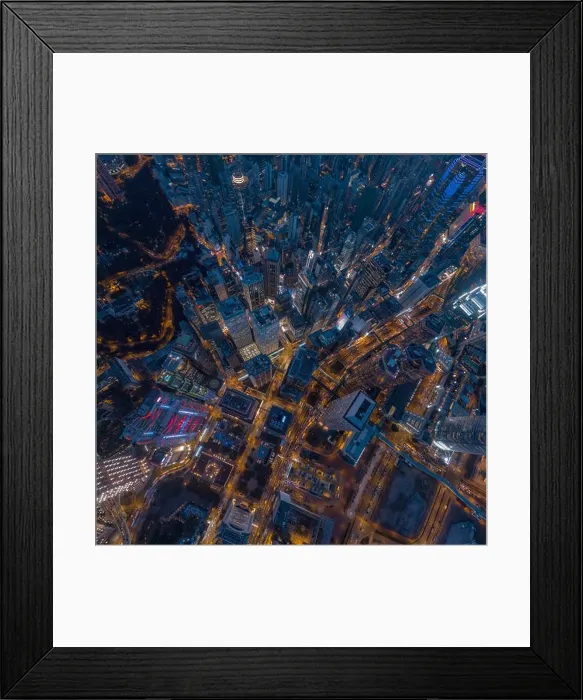 Framed Print : Aerial view panorama of Hong Kong and Kowloon City Framed Print : Aerial view panorama of Hong Kong and Kowloon City