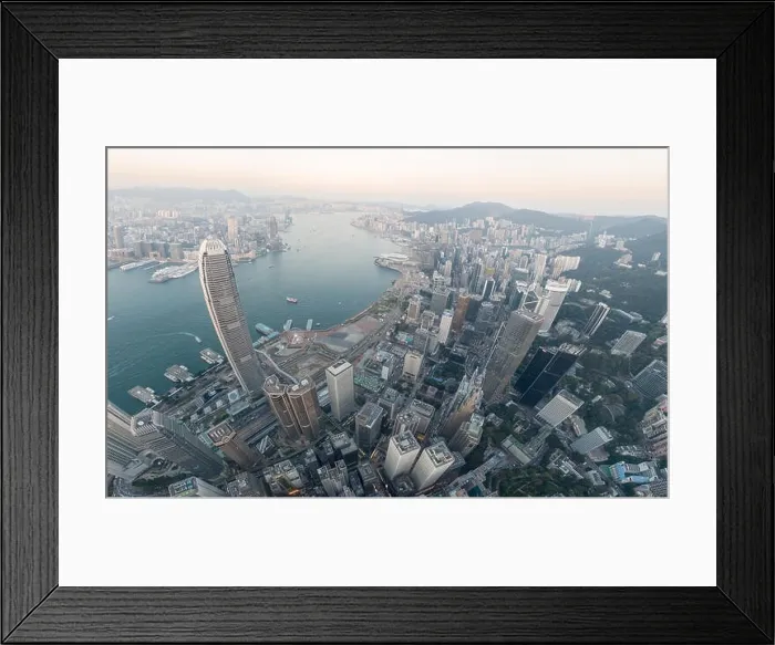 Framed Print : Aerial view panorama of Hong Kong and Kowloon City Framed Print : Aerial view panorama of Hong Kong and Kowloon City