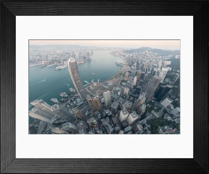 Framed Print : Aerial view panorama of Hong Kong and Kowloon City Framed Print : Aerial view panorama of Hong Kong and Kowloon City