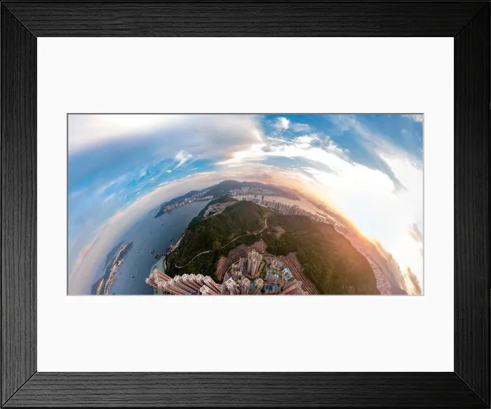 Framed Print : Aerial view panorama of Hong Kong and Kowloon City Framed Print : Aerial view panorama of Hong Kong and Kowloon City