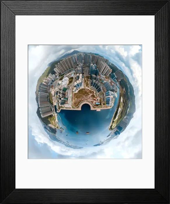 Framed Print : Aerial view panorama of Hong Kong and Kowloon City Framed Print : Aerial view panorama of Hong Kong and Kowloon City
