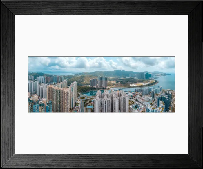 Framed Print : Aerial view panorama of Hong Kong and Kowloon City Framed Print : Aerial view panorama of Hong Kong and Kowloon City