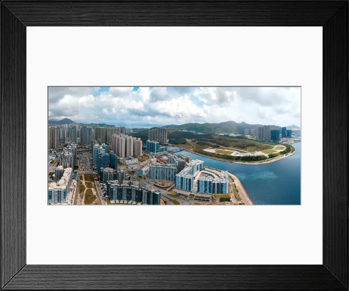 Framed Print : Aerial view panorama of Hong Kong and Kowloon City Framed Print : Aerial view panorama of Hong Kong and Kowloon City